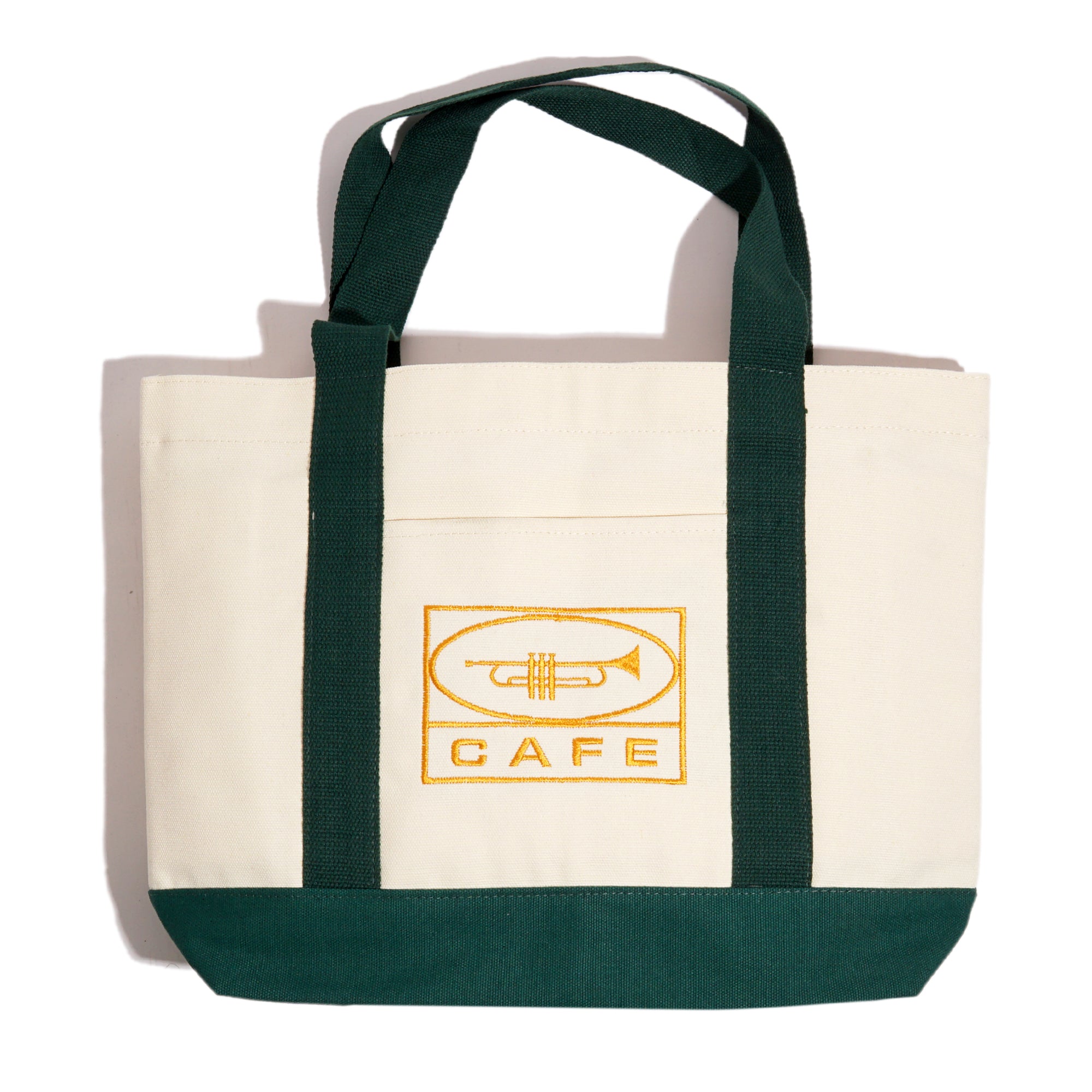 45 Tote Bag Cream / Forest Green