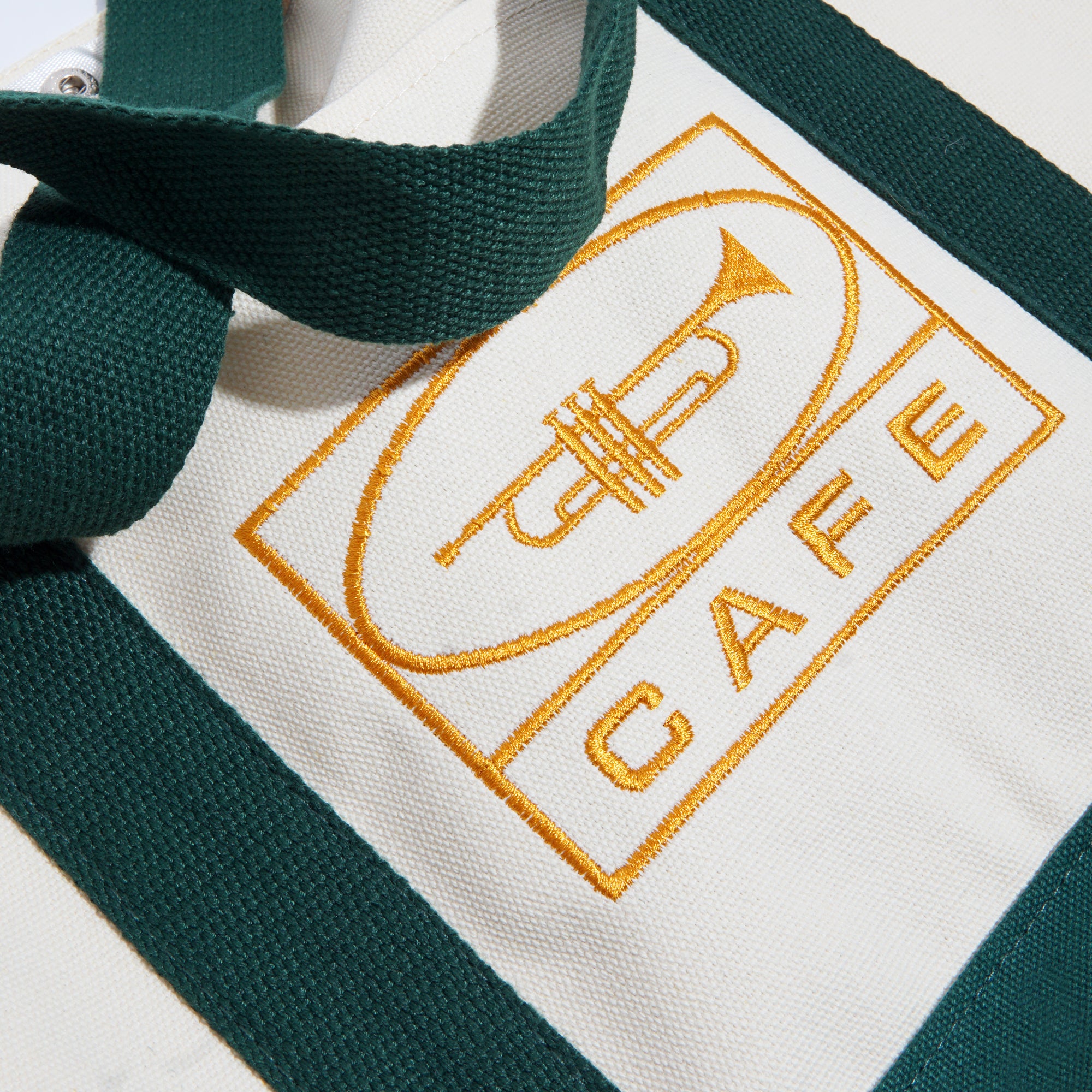 45 Tote Bag Cream / Forest Green