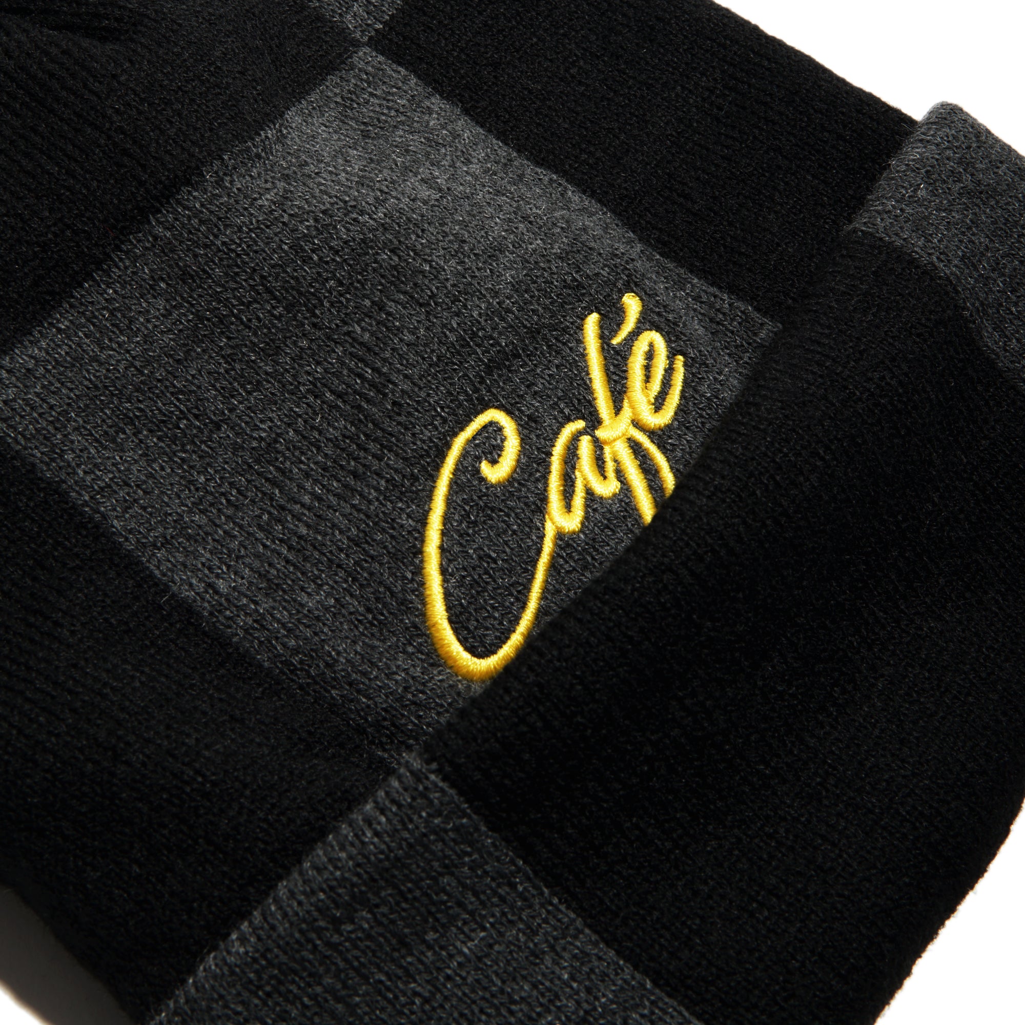 Check Fold Beanie Charcoal / Black / Gold