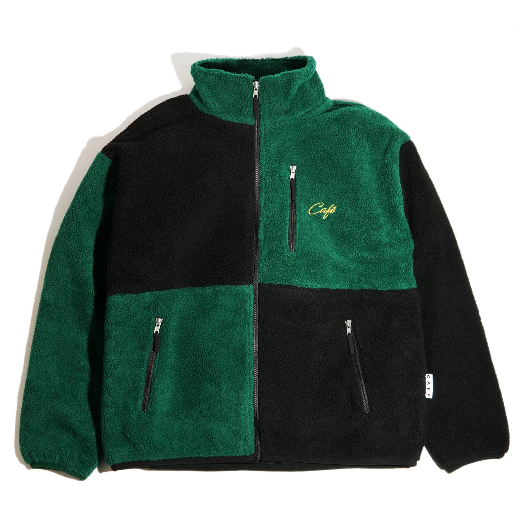 Check Full Zip Fleece Forest Green / Black / Gold