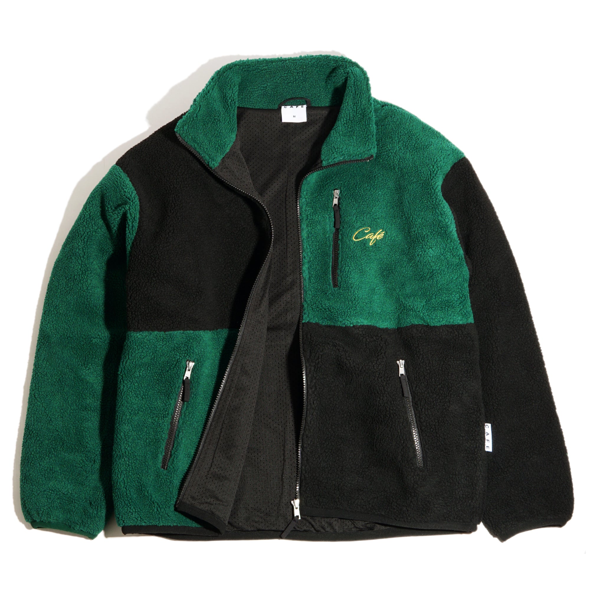 Check Full Zip Fleece Forest Green / Black / Gold