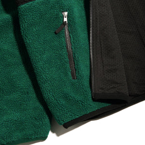 Check Full Zip Fleece Forest Green / Black / Gold