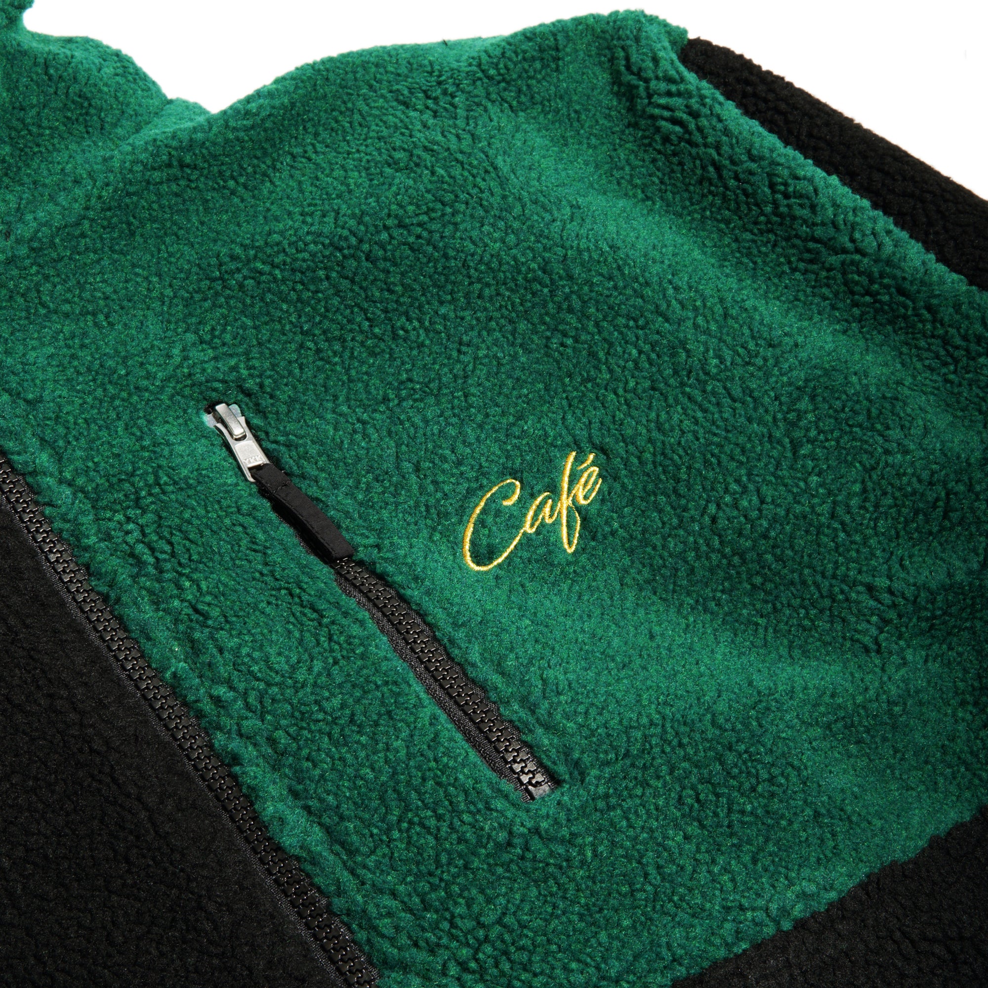 Check Full Zip Fleece Forest Green / Black / Gold