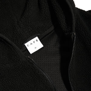 Sherpa Fleece Zip Hood Black