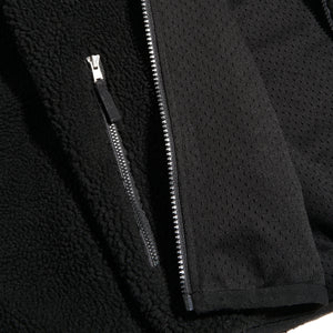 Sherpa Fleece Zip Hood Black