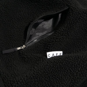 Sherpa Fleece Zip Hood Black