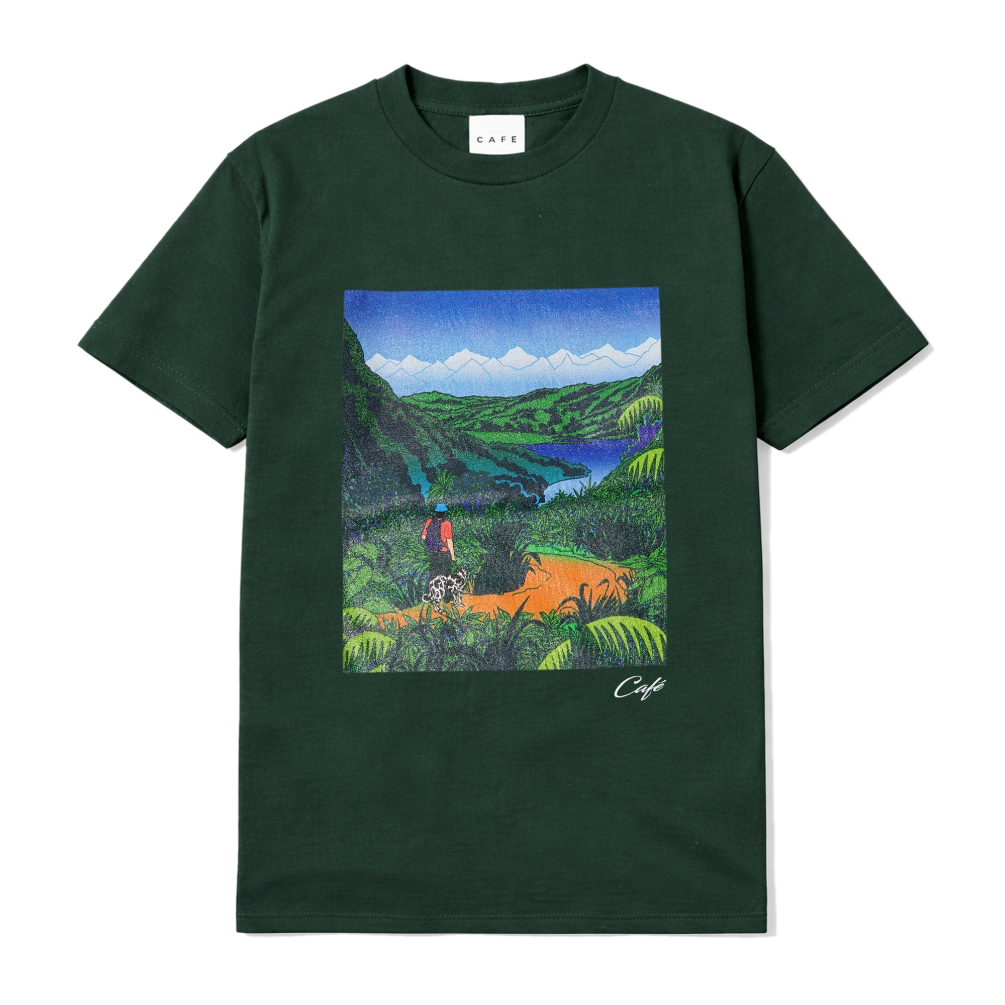 Mountains T-Shirt Forest Green – Skateboard Cafe