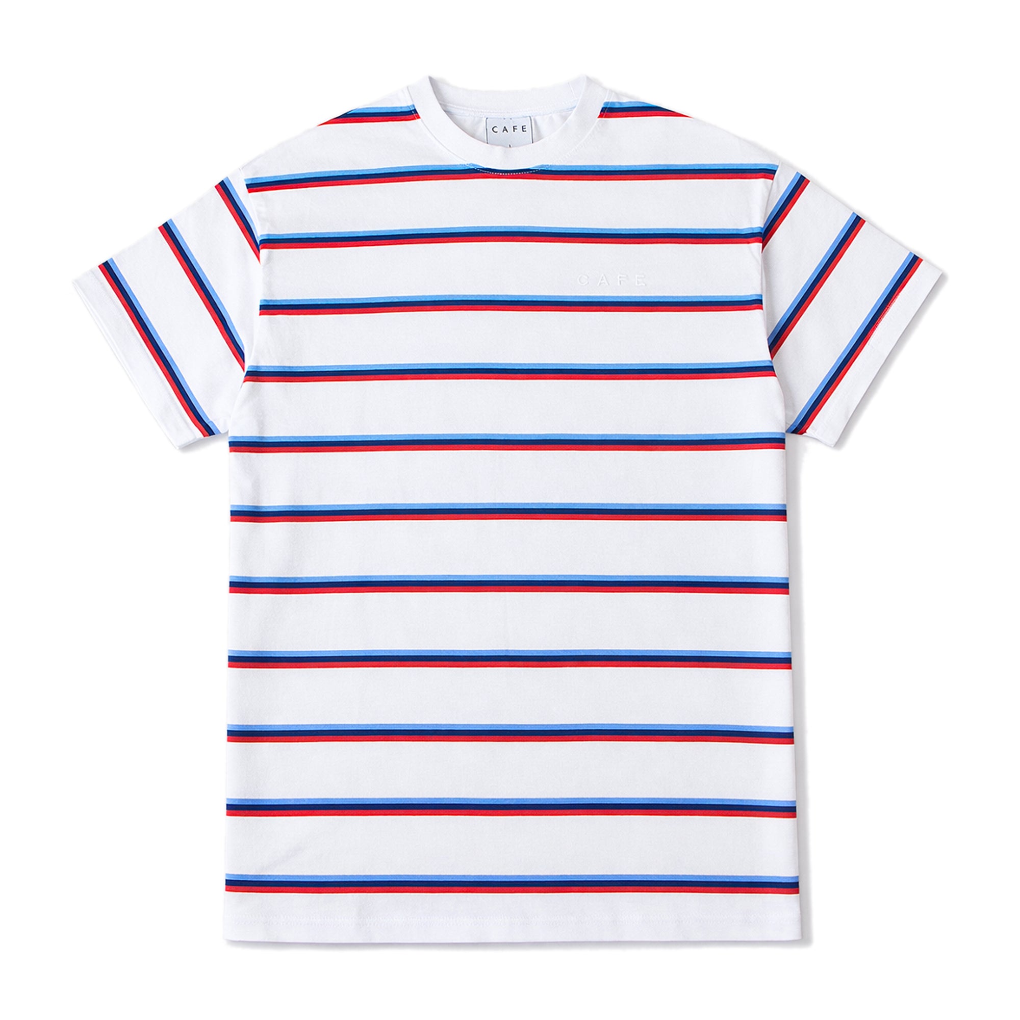 Stripe Tee (White/Royal)
