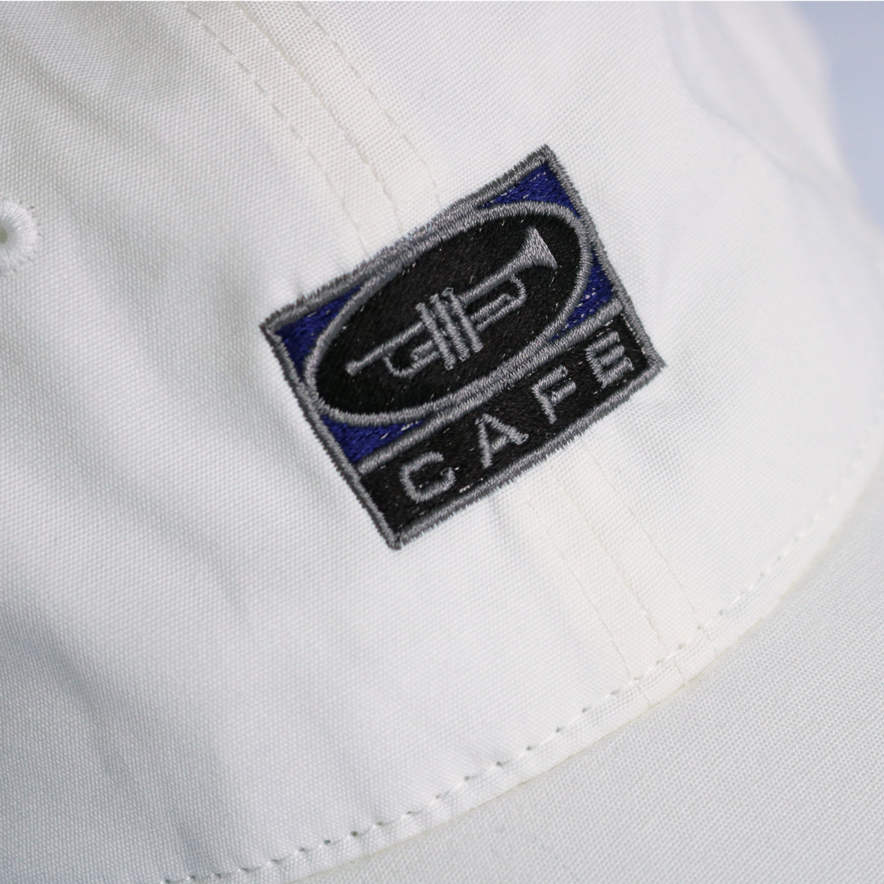 Embroidered Trumpet Logo Cap - White