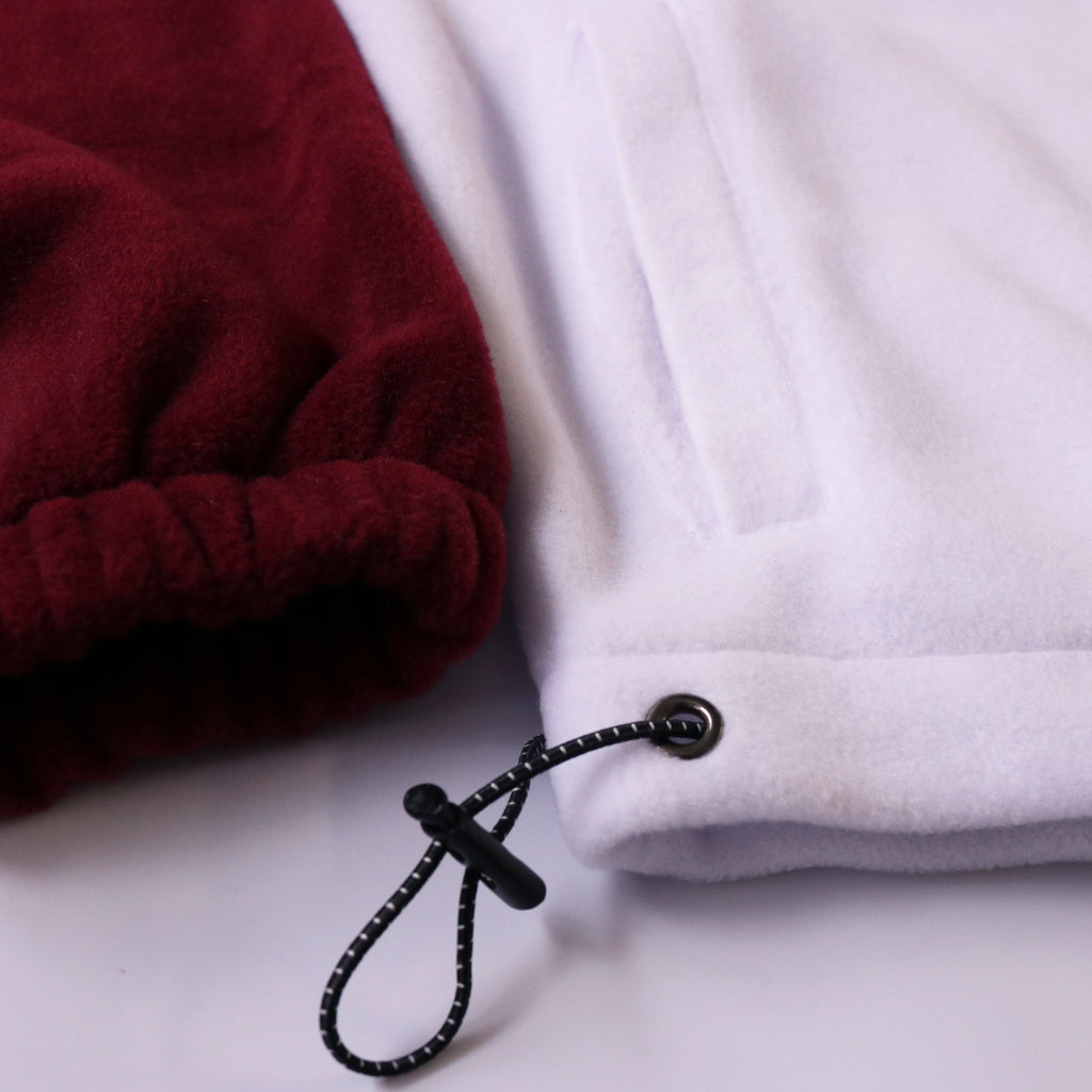 1/4 Zip Fleece - Cream/Burgundy/Navy