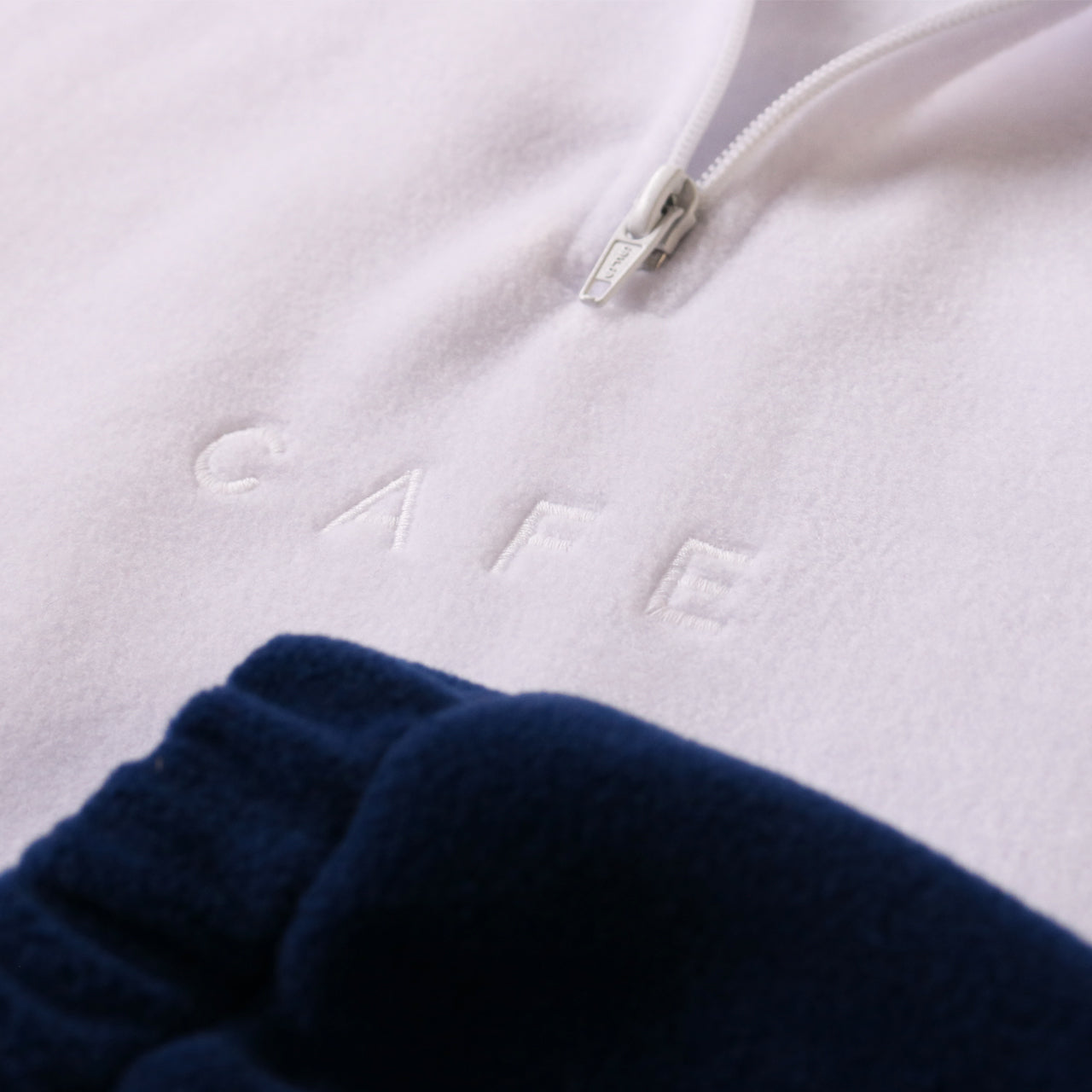 1/4 Zip Fleece - Cream/Burgundy/Navy