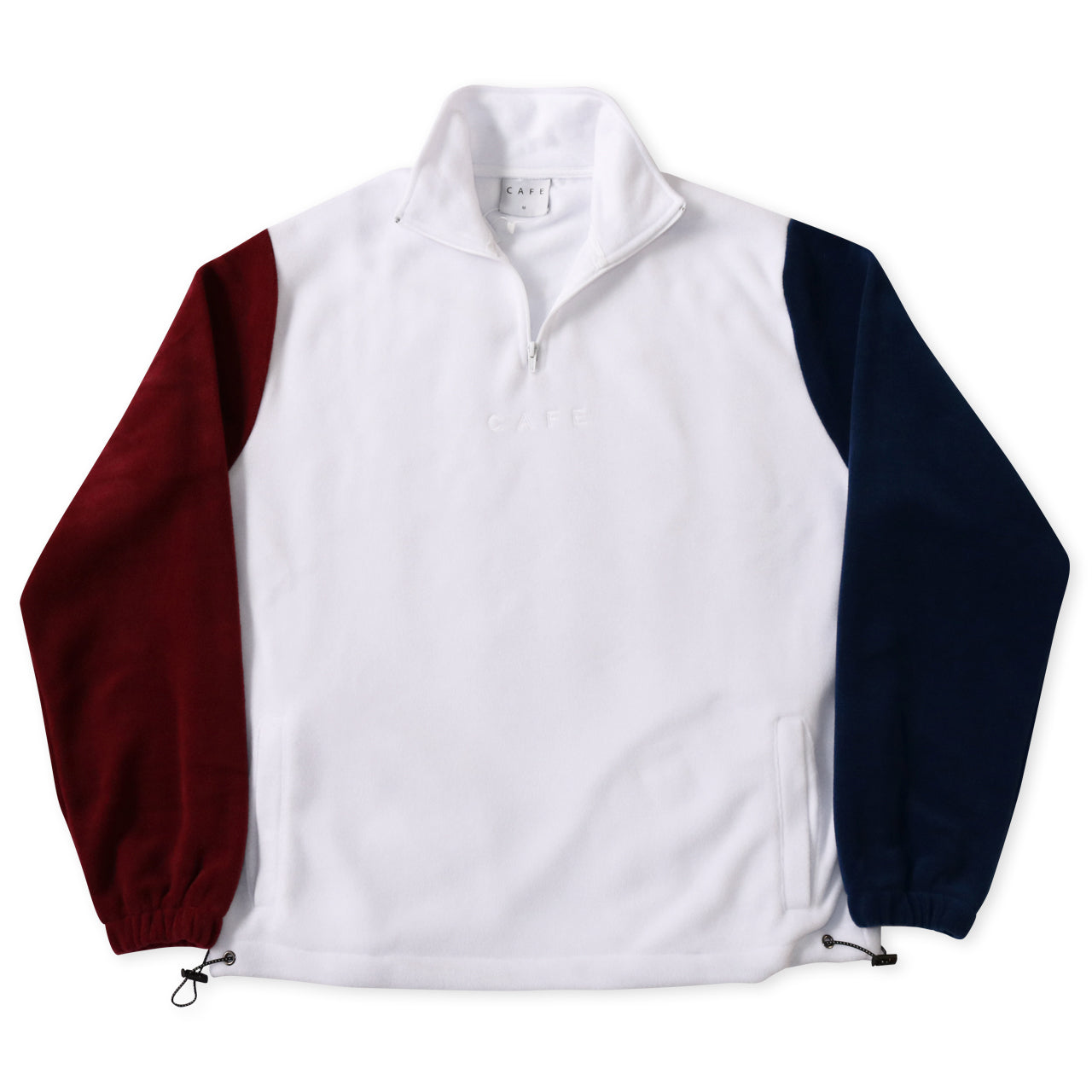 1/4 Zip Fleece - Cream/Burgundy/Navy