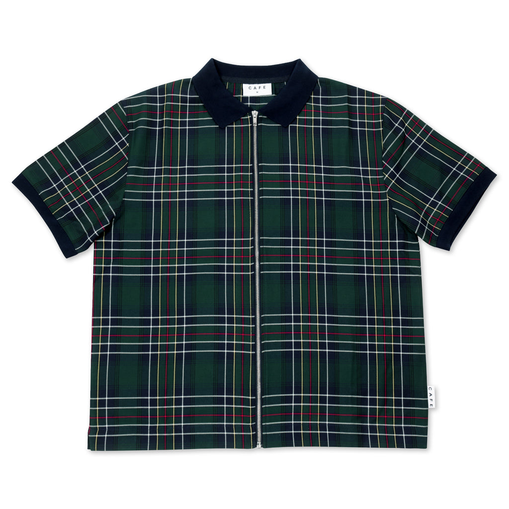 Ogilvie Hunting Tartan Full Zip Shirt Green/Navy