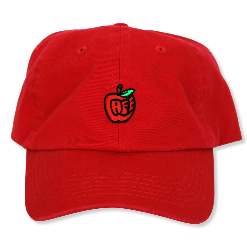 Pink Lady Embroidered 6 Panel Cap Red