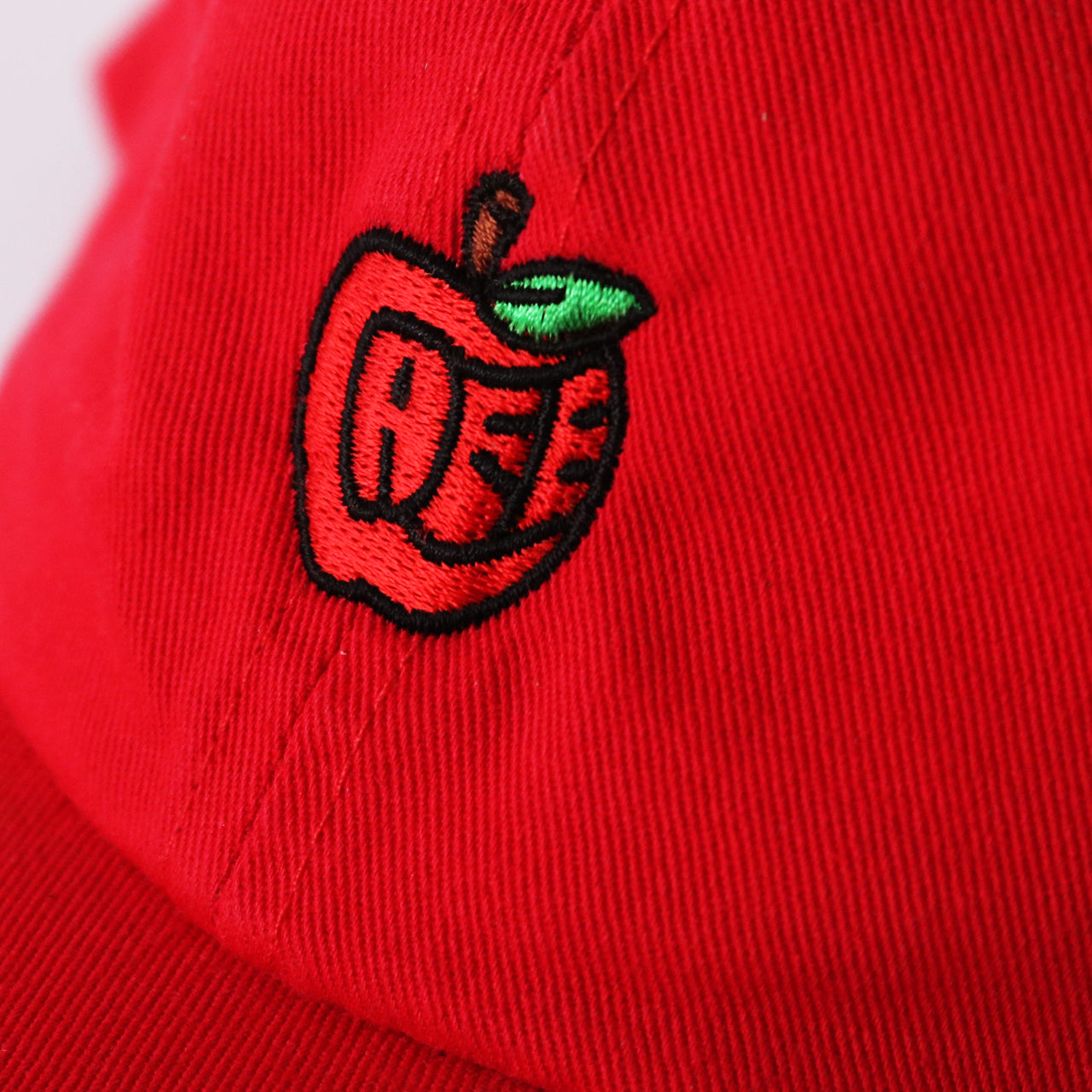 Pink Lady Embroidered 6 Panel Cap Red