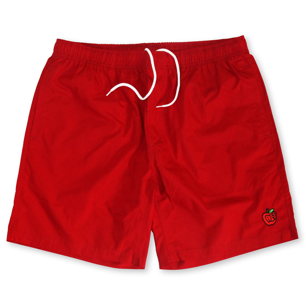 Pink Lady Embroidered Swim Shorts Red