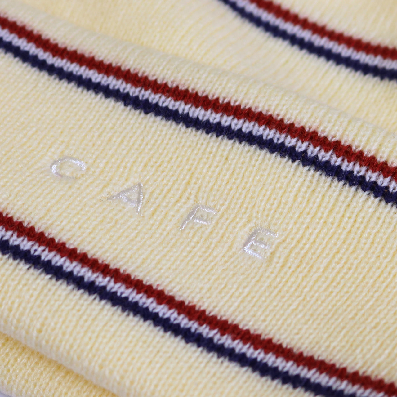 Stripe Fold Beanie - Cream