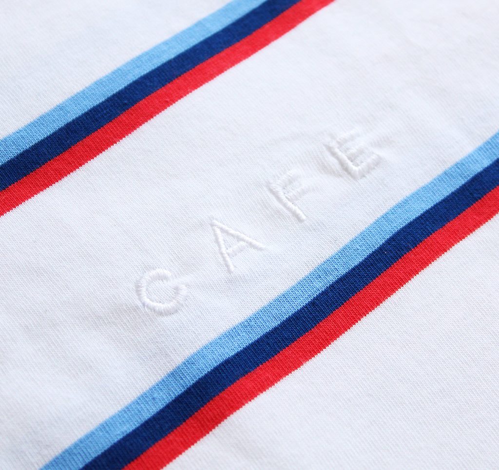 Stripe Tee (White/Royal)