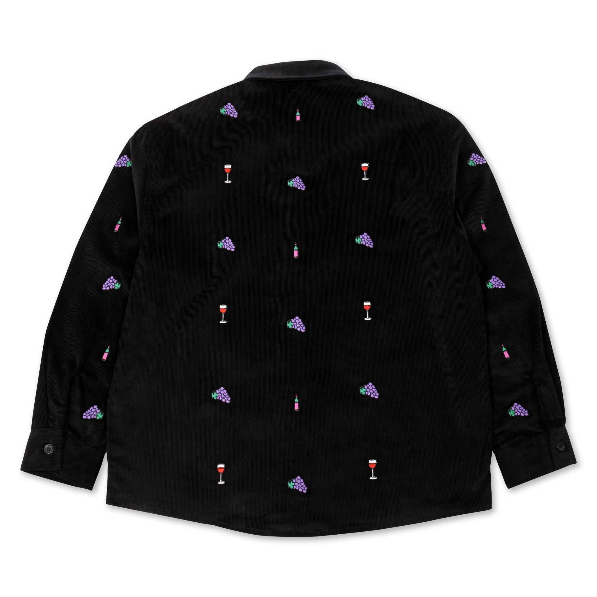 Vino Corduroy Embroidered Shirt Black
