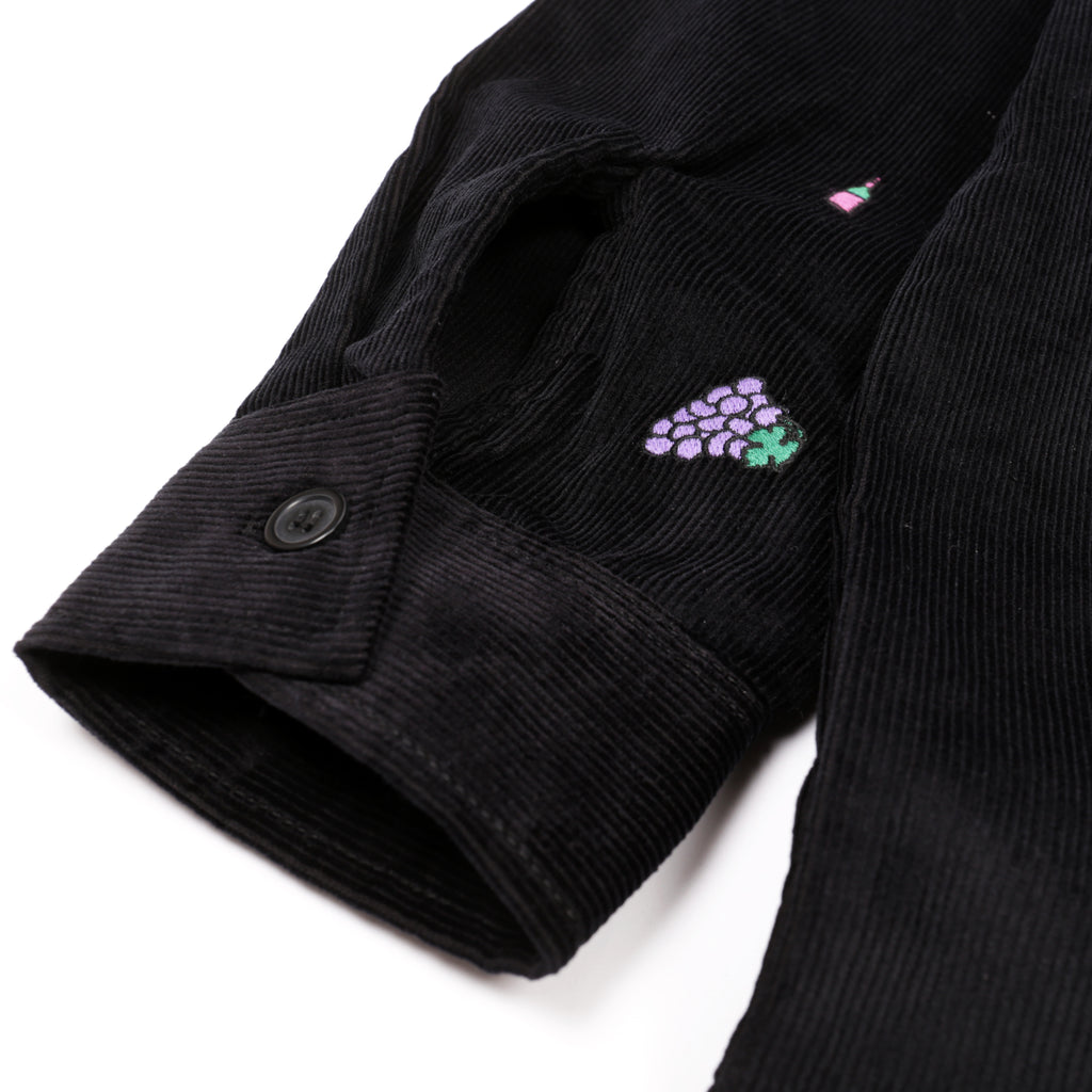 Vino Corduroy Embroidered Shirt Black