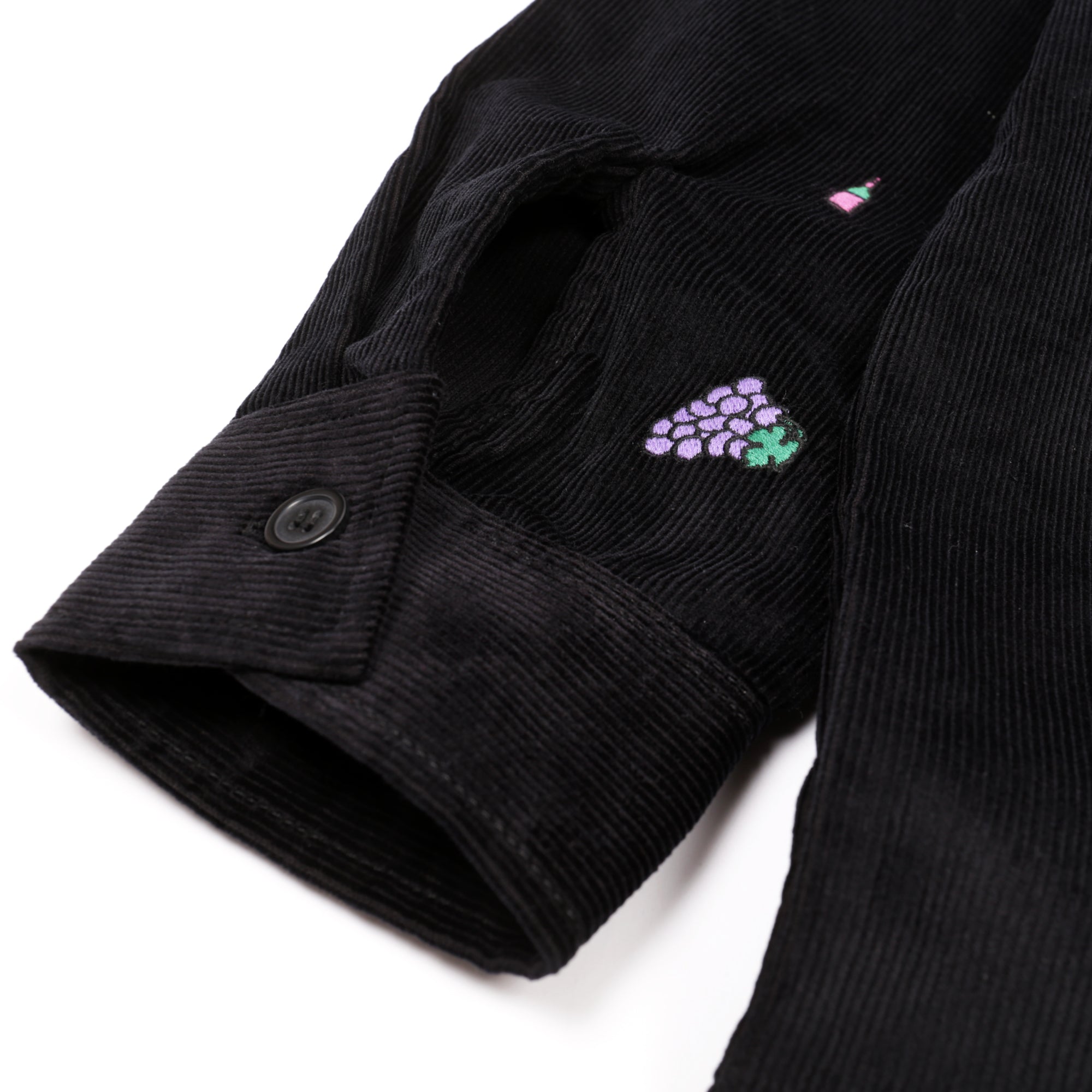 Vino Corduroy Embroidered Shirt Black