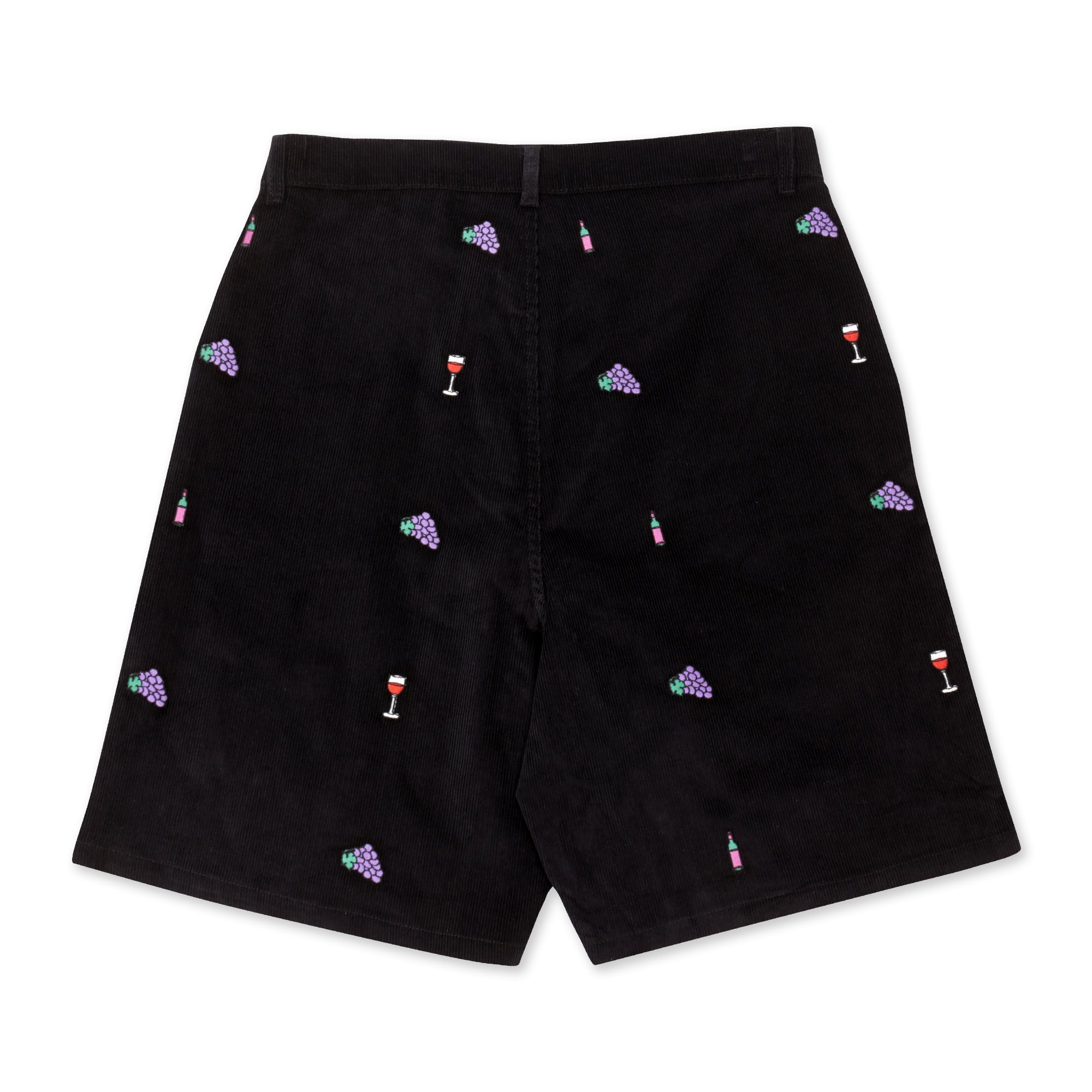 Vino Corduroy Embroidered Shorts Black
