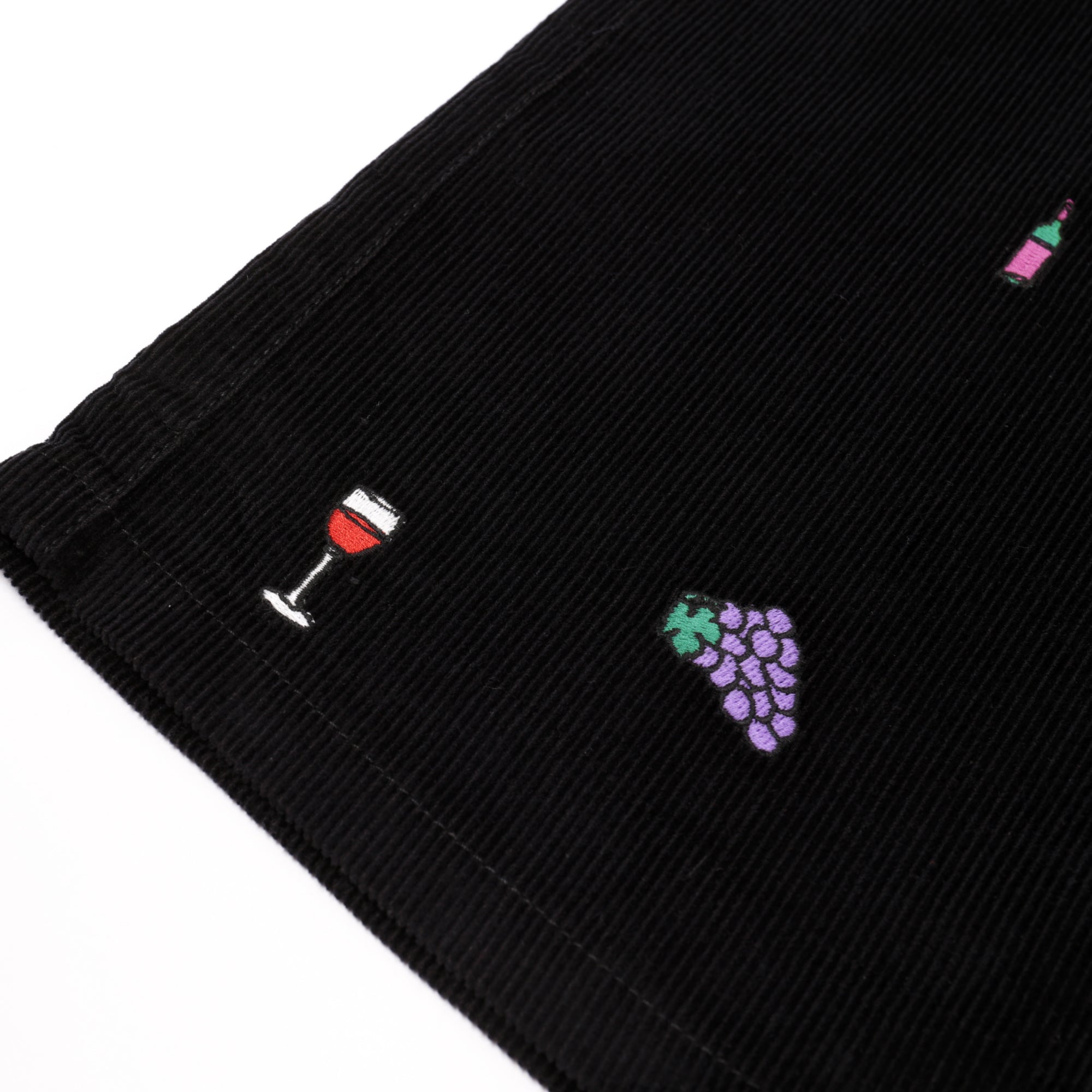 Vino Corduroy Embroidered Shorts Black