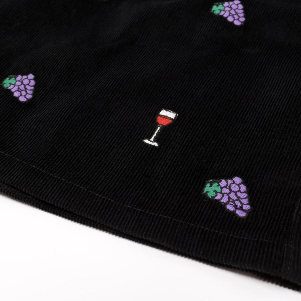 Vino Corduroy Embroidered Shorts Black