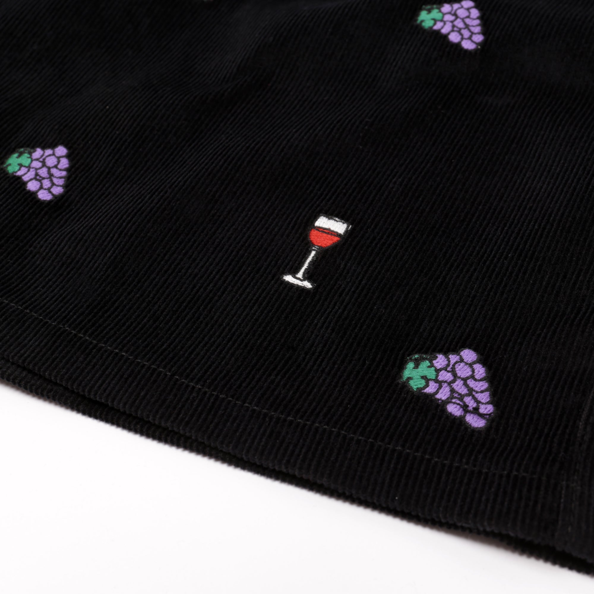 Vino Corduroy Embroidered Shorts Black
