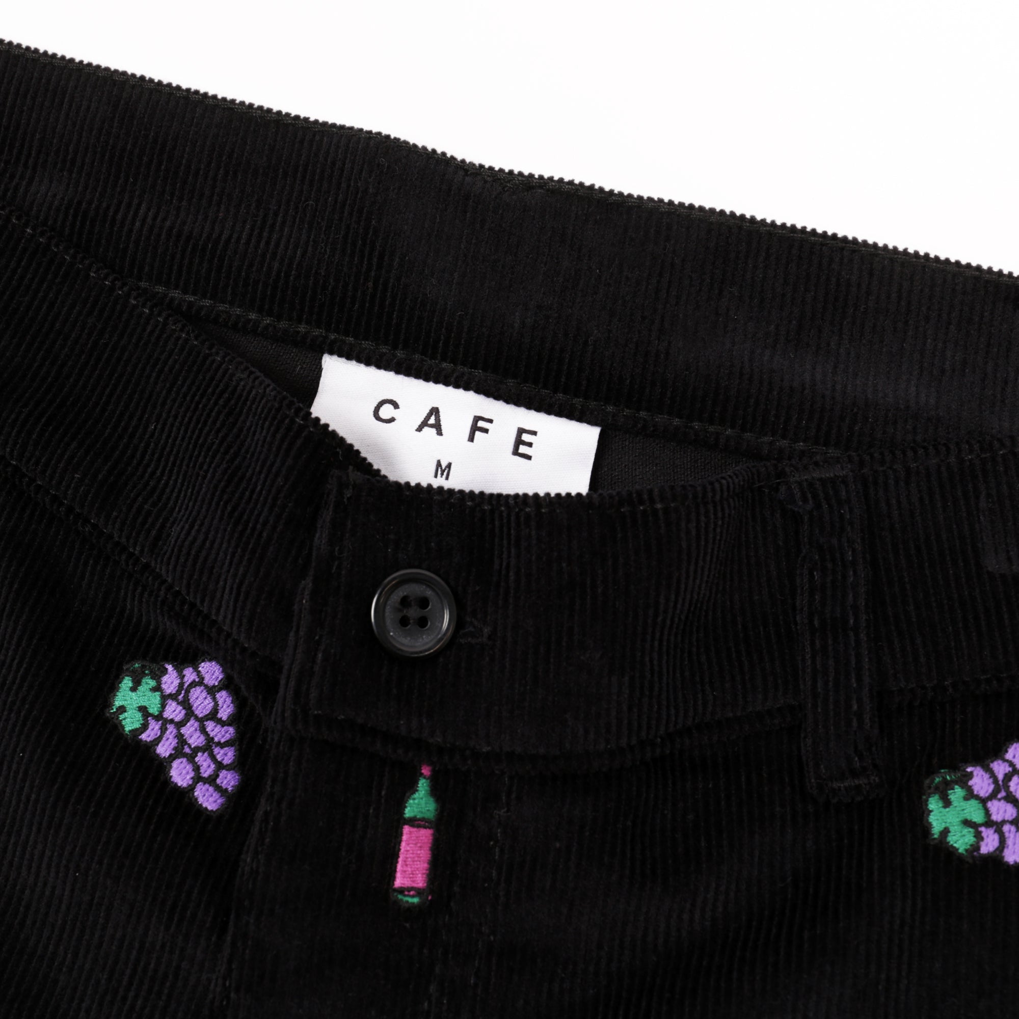 Vino Corduroy Embroidered Shorts Black