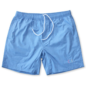 Wayne Embroidered Swim Shorts Powder Blue